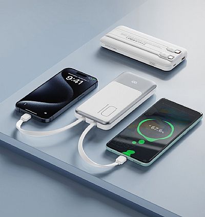 XO PR248 USB-C 20W / USB-A 22.5W Display Fast Charging Powerbank 10000mAh Λευκό