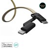 Καλώδιο Σύνδεσης USB 2.0 BuQu CORDZ Duo USB A σε Micro USB & Lightning 1.2m Μαύρο-Χρυσό 