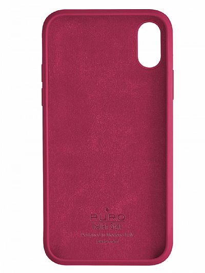 Puro Silicon with microfiber inside iPhone X / Xs Φούξια