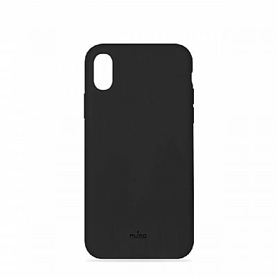 Puro Silicon with microfiber inside iPhone Xs Max Μαύρο