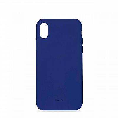 Puro Silicon with microfiber inside iPhone Xs Max Σκούρο Μπλέ