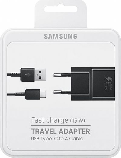 Samsung USB Type-C Cable & Wall Adapter Μαύρο (EP-TA20EBE+EP-DG950CBE)