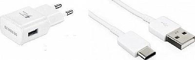 Samsung USB Type-C Cable & Wall Adapter Λευκό (EP-TA20EWE+EP-DN930CWE)